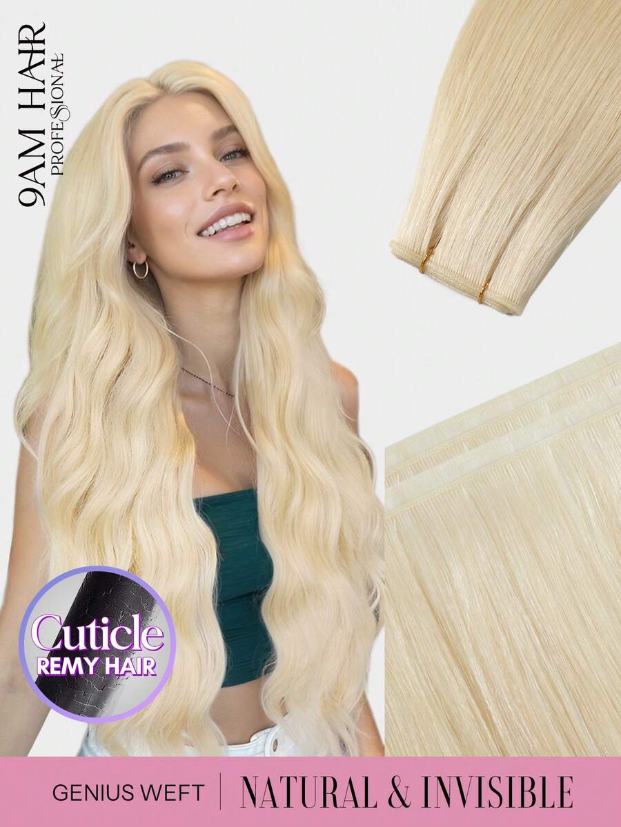 新款 Genius Weft 原生毛鱗片對齊真人髮接髮 自然真人 Remi 直髮 Genius Weft - S60 - 查看 1