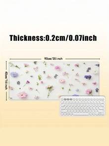 1 PC Extra Large Non Slip Rubber Base Stitched Edges Durable Smooth Surface Pastel Floral Gaming Desk Pad For Women Office Gaming Setup Gift For Her Spring Summer Large Desk Mat Cute Mouse Pad Aesthetic Desk Accessories - multicolor - View 8