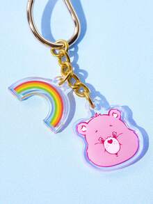 SHEIN X Care Bears 卡通熊飾品睫毛夾，鍍金睫毛夾附可愛壓克力吊飾，便攜式睫毛夾可打造自然持久捲翹，適合日常化妝與旅行使用 - 金色 - 查看 4