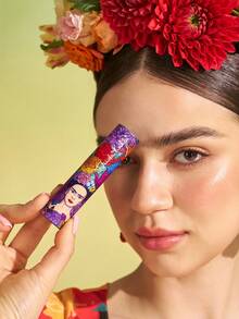 Frida Kahlo X SHEIN 1個 0.27oz/8ml 藝術圖案印花噴霧瓶，適用於香水、化妝水及其他液體，附漏斗，可重複填充，花卉、墨西哥風格、弗里達、藝術家 - 藏蓝色 - 查看 4