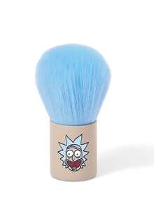 Rick and Morty X SHEIN 1件瘋狂科學家主題迷你蜜粉與腮紅刷，柔軟可愛卡通臉妝刷，便攜小巧蜜粉與腮紅化妝工具 - 灰色 - 查看 5