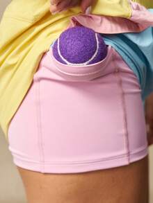 VARSIVA Women's Fashion Minimalist Contrast Color Pocket Sports Shorts For Running And Tennis - Multicolor - View 8