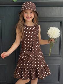 Emery Rose Kids Emery Rose Kids 少女波點休閒度假旅行洋裝 - 彩色 - 查看 2