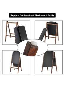 1PC Wooden A Frame Double Sided Writable Chalkboard Menu Sign Board Rustic Brown Black Sidewalk Sandwich Board Floor Standing Wedding Party Event Signage For Home Cafe Restaurant Outdoor Indoor Decor Gift For Business Family Holiday Must Haves - one-size - View 5