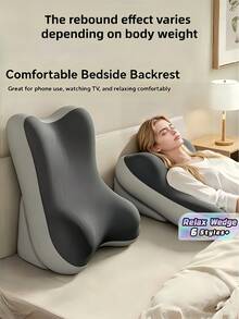 1PC Adjustable Detachable Ergonomic Memory Foam Backrest Pillow Bed Wedge Pillow With Leg Elevation Wedge Inclined Support For Back Support Reading On Bed Sofa Travel Home Bedroom Essential - one-size - View 1
