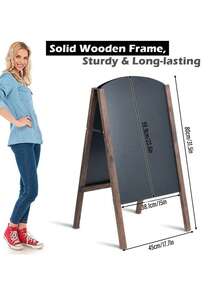 1PC Wooden A Frame Double Sided Writable Chalkboard Menu Sign Board Rustic Brown Black Sidewalk Sandwich Board Floor Standing Wedding Party Event Signage For Home Cafe Restaurant Outdoor Indoor Decor Gift For Business Family Holiday Must Haves - one-size - View 6
