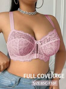 Divavoom Plus Size Lace Underwire Bra, 1pc - Pink - View 7