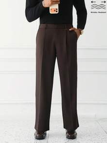 HUEFORM Men's Old Money Brown Mature Relaxed Fit Pants,Wrinkle-Resistant Fabric, Easy To Care For-A Must-Have Item. Suitable For Daily Travel - Coffee Brown - View 7