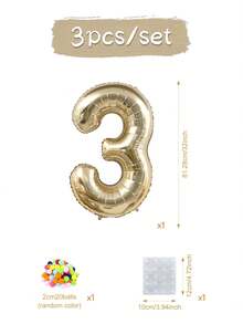 MINKOJA 32 Inch White Gold Number Foil Balloon With Colorful Pom Pom DIY For Birthday Party Decorations, Wedding, BabyShower, Party Supplies(Self-Adhesive Pom-Poms, Random Color) - View 13