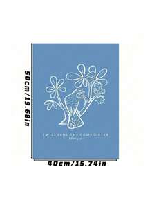 1pc Vintage Blue Psalms Christian Bible Verse Canvas Wall Art – Floral Painting Print For Room Decor, Inspirational Scripture Poster, Optional Frame - multicolor - View 30