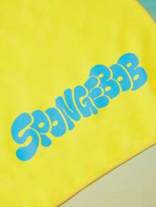SpongeBob SquarePants | SHEIN 1 buah Handuk Mandi Berkerudung Bergambar Kartun Lucu Bertema Cosplay Kura-kura, Terbuat dari Bahan Mikrofiber dengan Daya Serap Air yang Kuat dan Tidak Mudah Rontok, Cocok untuk Mandi, Berenang, Pantai, dan Acara Lainnya - Kuning - View 4