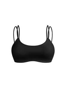 Cheerettes 女款大尺碼純色時尚極簡運動內衣 2 件套 - 黑與白 - 查看 13