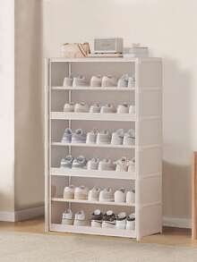 Multifunctional Transparent Flip-Cover Dustproof Shoe Cabinet, Wardrobe With Cover, Shelves, Shoe Rack, Freestanding Display, DIY Assembly, Floor-Standing Storage Rack, Book Cabinet, Suitable For Bedroom, Living Room, Kitchen, Study, Office - Multicolor - View 8