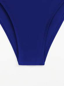 SHEIN Swim 女式中空後背單件泳衣 - 寶藍色 - 查看 9