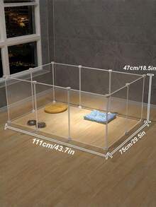 Pagar Hewan Peliharaan DIY yang Dapat Diperluas dengan Panel Transparan, Dapat Dikombinasikan Secara Bebas untuk Kandang Kucing, Kandang Anjing, Kandang Hamster, Kandang Kelinci, Gerbang Isolasi Anjing, Pagar Kandang Anjing, Rumah Anjing Dalam Ruangan untuk Penggunaan di Rumah - Clear - View 13