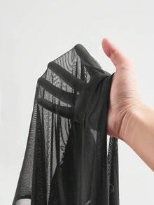 ROMWE Goth 女士迷你连衣裙，蝙蝠袖罩杯设计，哥特式露背度假性感风格，春夏款 - 黑色 - 查看 5