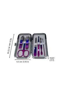 Gradient Stainless Steel Nail Clipper Set With Anti-Splash Nail Scissors, Cuticle Fork, Colourful Gradient Nail Kit - View 8