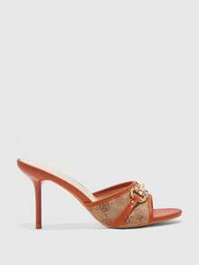 CUCCOO CHICEST Sapatos Femininos de Verão Novos com Fivela de Metal, Bico Fino, Salto Fino, Salto Alto, Chinelos de Dedo Aberto, Sandálias de Salto Alto Elegantes e Fashion, Saltos para Baile de Formatura, Sapatos de Verão - Marrom A - Visão 8