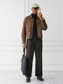 HUEFORM Men's Old Money Brown Mature Relaxed Fit Pants,Wrinkle-Resistant Fabric, Easy To Care For-A Must-Have Item. Suitable For Daily Travel - Coffee Brown - View 6