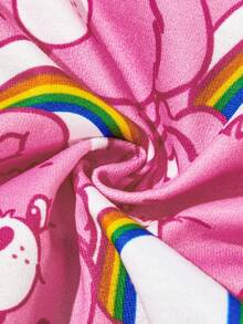 SHEIN X Care Bears 卡通熊印花寵物連帽衛衣，四季通用狗狗連帽運動衫，可愛全印花寵物上衣，適合小型至大型貓狗，尺寸 XXS-XXXXXL - 亮粉 - 查看 5