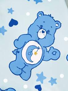 SHEIN X Care Bears 愛心熊印花寵物四季連身衣，連帽設計配羅紋袖口，尺寸 XXS-XXXXXL，適合貓狗室內外使用 - 湖藍 - 查看 3