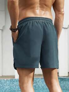 Manfinity KASUA Pantalones cortos de playa casuales de talla grande para hombres para vacaciones - Agua verde azul - Ver 2
