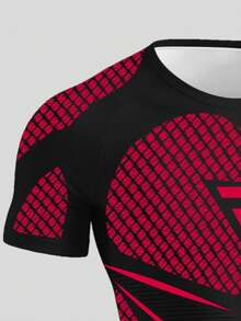 GymBeat Camiseta deportiva de manga corta con bloques de color y patchwork, corte slim para hombre - Multicolor - Ver 4