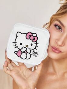 HELLO KITTY AND FRIENDS | SHEIN 1件/套 Kitty主題拉鍊收納包，多功能儲物袋，適用於衛生棉、電子產品、化妝品和小物品，便攜旅行收納包，適合女性與卡通愛好者 - 粉白色 - 查看 4