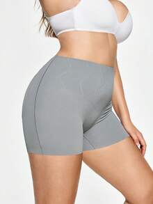 SHAPORA 1pc Solid Color Plus Size Adhesive Women's Panties - Dark Grey - View 5