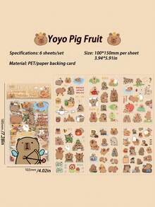 1pc Capybara Embossed Sticker, Crystal 3D Cute Sticker, Durable PVC Material, Multifunctional Decoration For Cup, Mobile Phone Shell, Laptop & DIY Crafts - Multicolor - View 6