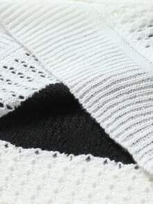 Manfinity LEGND Top de punto de manga corta con bloques de color y patchwork para hombre - Blanco y Negro - Ver 8