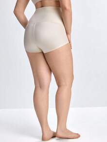 Slumbrini 1件装加大码女士塑身衣，收腰，收腹，提臀，米色 - 杏色 - 查看 3