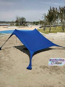 1PC Portable Automatic Pop Up Camping Tent Easy Setup Beach Shelter With Carry Bag Sand Pockets Stabilizer Poles 4PCS Extra Wind Ropes UPF50+ Sun Protection For Fishing Family Travel Outdoor Use - Multicolor - View 1