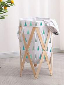 1PC Large Capacity Modern Simple Lacquer Frame Fabric Collapsible Laundry Basket Portable Space Saving Multifunctional Toy Clothes Storage Organizer For Bedroom Bathroom Living Room Gift Home Organization Must Haves - Multicolor - View 7