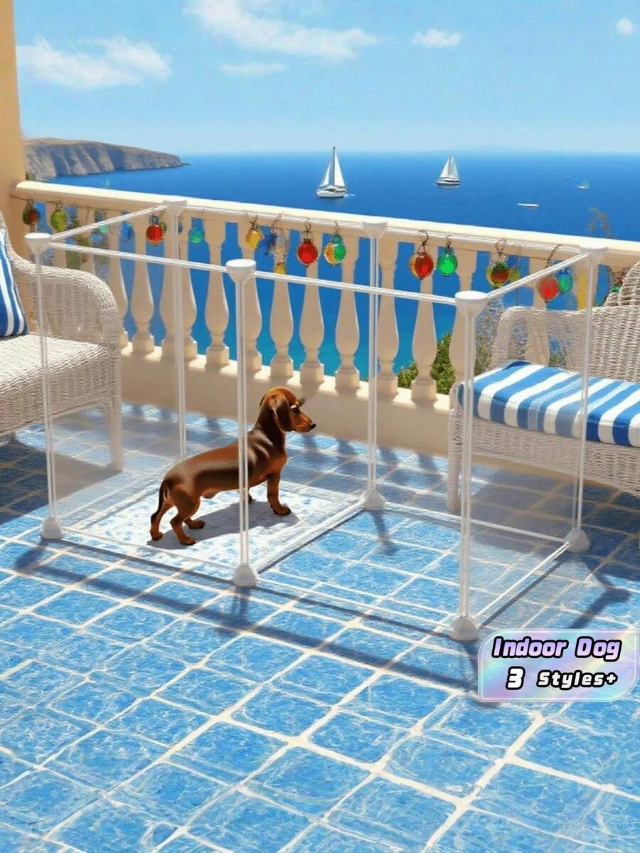 Pagar Hewan Peliharaan DIY yang Dapat Diperluas dengan Panel Transparan, Dapat Dikombinasikan Secara Bebas untuk Kandang Kucing, Kandang Anjing, Kandang Hamster, Kandang Kelinci, Gerbang Isolasi Anjing, Pagar Kandang Anjing, Rumah Anjing Dalam Ruangan untuk Penggunaan di Rumah - Clear - View 1