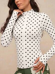 Activina 女款百搭時尚波點印花拉鍊長袖運動夾克 - 彩色 - 查看 6