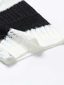 Manfinity LEGND Top de punto de manga corta con bloques de color y patchwork para hombre - Blanco y Negro - Ver 5
