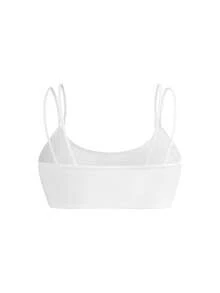 Cheerettes 女款大尺碼純色時尚極簡運動內衣 2 件套 - 黑與白 - 查看 11