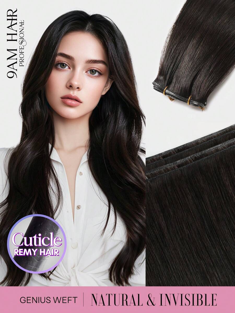 新款 Genius Weft 生髮接髮片 原毛表皮對齊 真人髮 直髮 Natural Human Remi - S1B - 查看 1