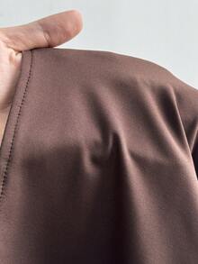 NU&NOW Sexy Plus Size Halter Neck Cold Shoulder Cutout Airy Vacation Dress For Women - Coffee Brown - View 8