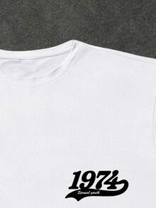 Manfinity EMRG Men's Letter Print Short Sleeve T-Shirt And Drawstring Waist Shorts Set - White - View 3
