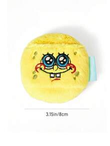 SpongeBob SquarePants | SHEIN 卡通黃色方塊角色絨毛粉撲，蓬鬆化妝粉撲，適用於散粉、定妝粉與粉餅，溫和不刺激肌膚，適合日常化妝與旅行使用 - 黃色 - 查看 7