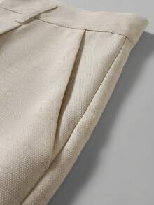 Manfinity Mode Conjunto de chaleco y pantalones de traje para negocios y desplazamientos para hombres - Beis - Ver 3