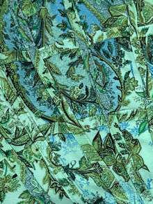 SHEIN MOD 女款露肩花卉印花百褶優雅收腰派對長洋裝 - 薄荷綠 - 查看 6