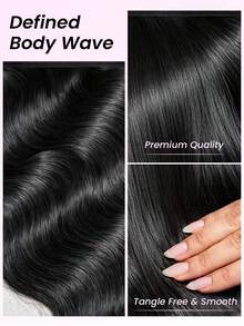 3 Pcs Body Wave Human Hair Bundles 100% Human Hair Remy Extensions Double Wefts Weave Hair Natural Color For Women - Natural Black - View 4