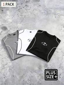 Gym Rark Men's Plus Size Geometric Print Short Sleeve Loose Fit Sports T-Shirt - Black - View 5