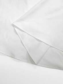 GlowEve CURVE Casual Soft Form Modest Color Block Wide Waist A-Line Plus Size Women's Skirt Elegant Umbrella Commuting Autumn Fall Clothes Office Black And White - White - View 5