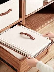 1/3pcs Clothing Storage, Foldable And Portable Storage Box, Wardrobe Storage Dust-Proof Garment And Bedding Organizer, Spring-Type Household Storage Container - Convenient And Space-Saving, Suitable For Storage Of Bedding, Fabrics, Spring Clothes - Multicolor - View 3