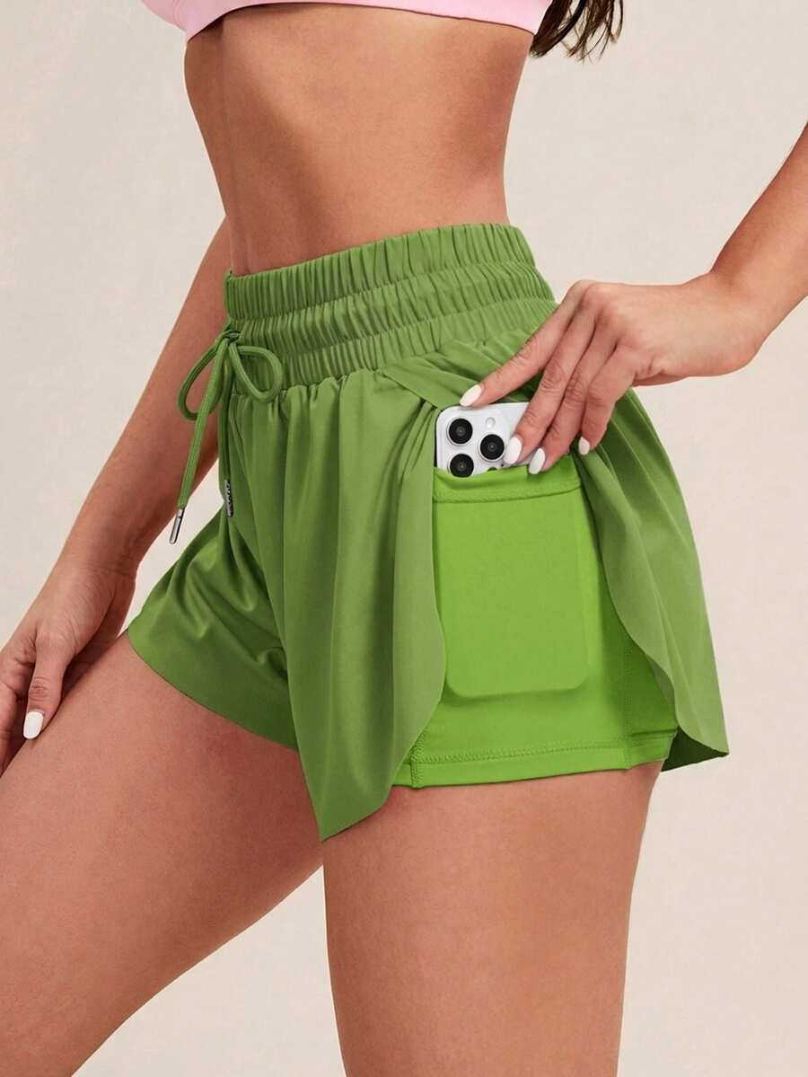 Activina Women's Solid Color Drawstring Waist Pickleball Tennis Shorts All Season Ralphlauren Old Money For Daily Casual Wear Running Casual Youthful