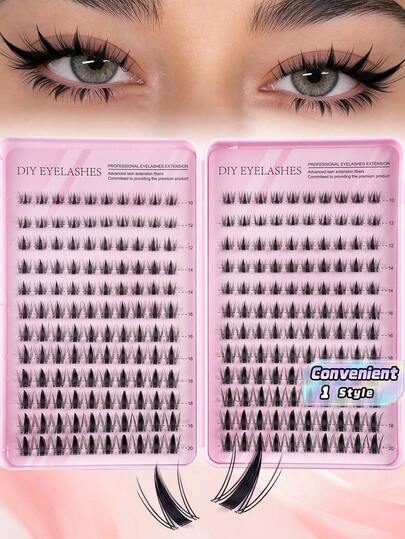 240 Clustered Manga Style Personal False Eyelashes, Natural Style, Length 10-20Mm, Diy Wet Japanese Manga Style Eyelash Clusters, A Large Number Of High-Quality New Diy Eyelashes, Fluffy And Soft, 3D Imitation Mink Fur False Eyelashes